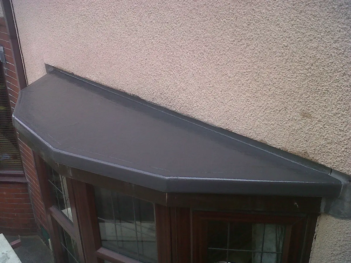 Fibreglass roof over a bay window